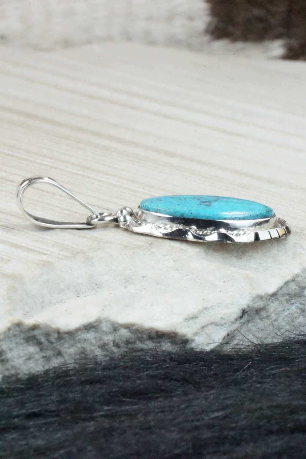 Turquoise & Sterling Silver Pendant - Samuel Yellowhair