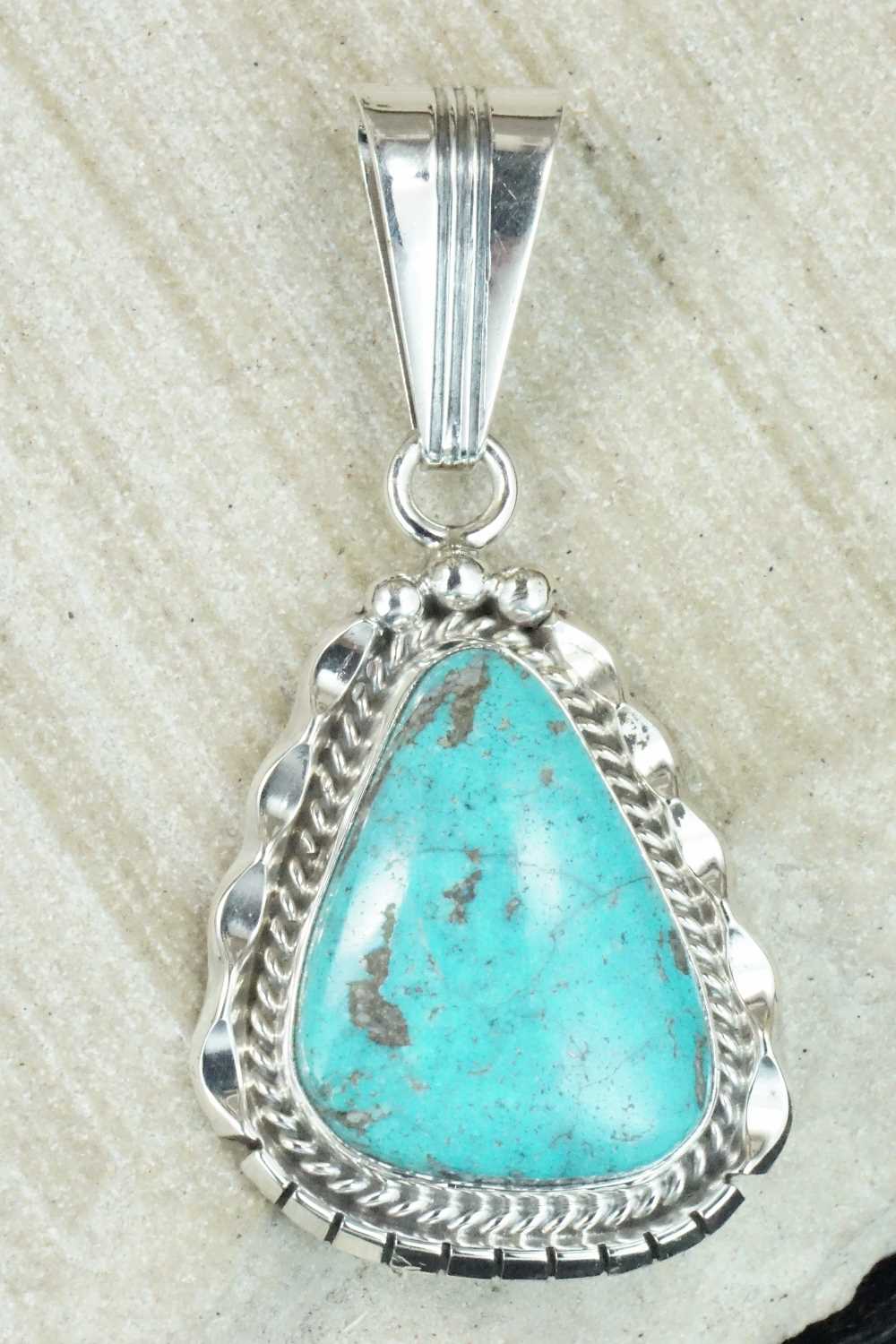 Turquoise & Sterling Silver Pendant - Samuel Yellowhair