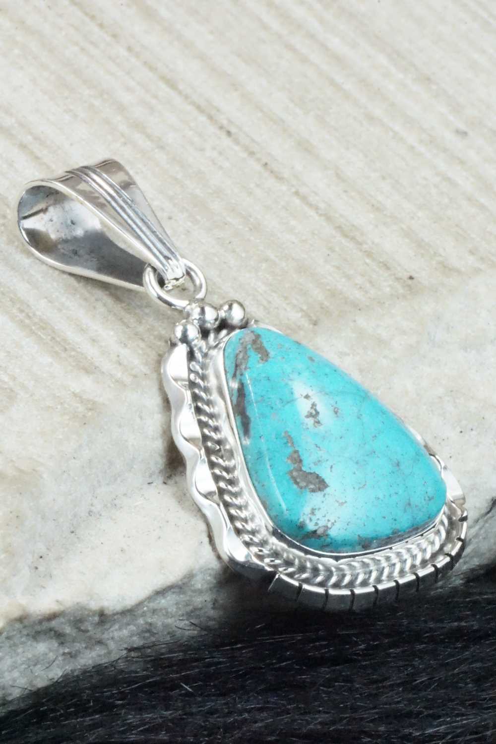 Turquoise & Sterling Silver Pendant - Samuel Yellowhair