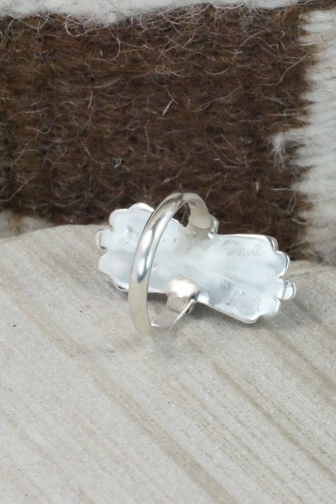 Turquoise & Sterling Silver Ring - Carlene Hattie - Size 8.25