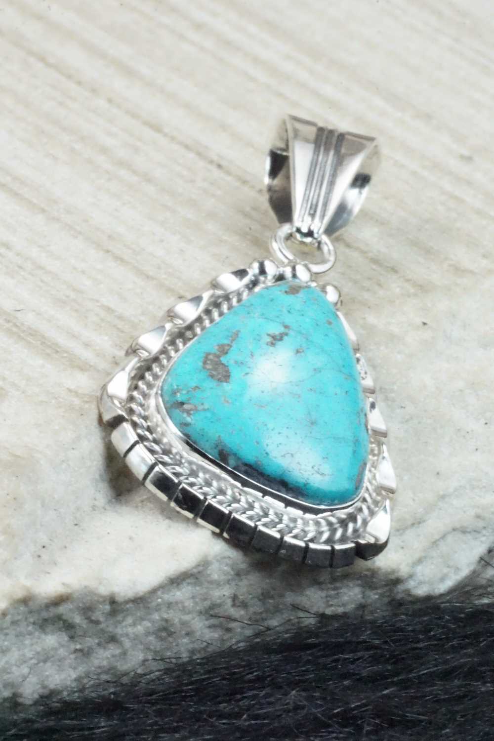 Turquoise & Sterling Silver Pendant - Samuel Yellowhair