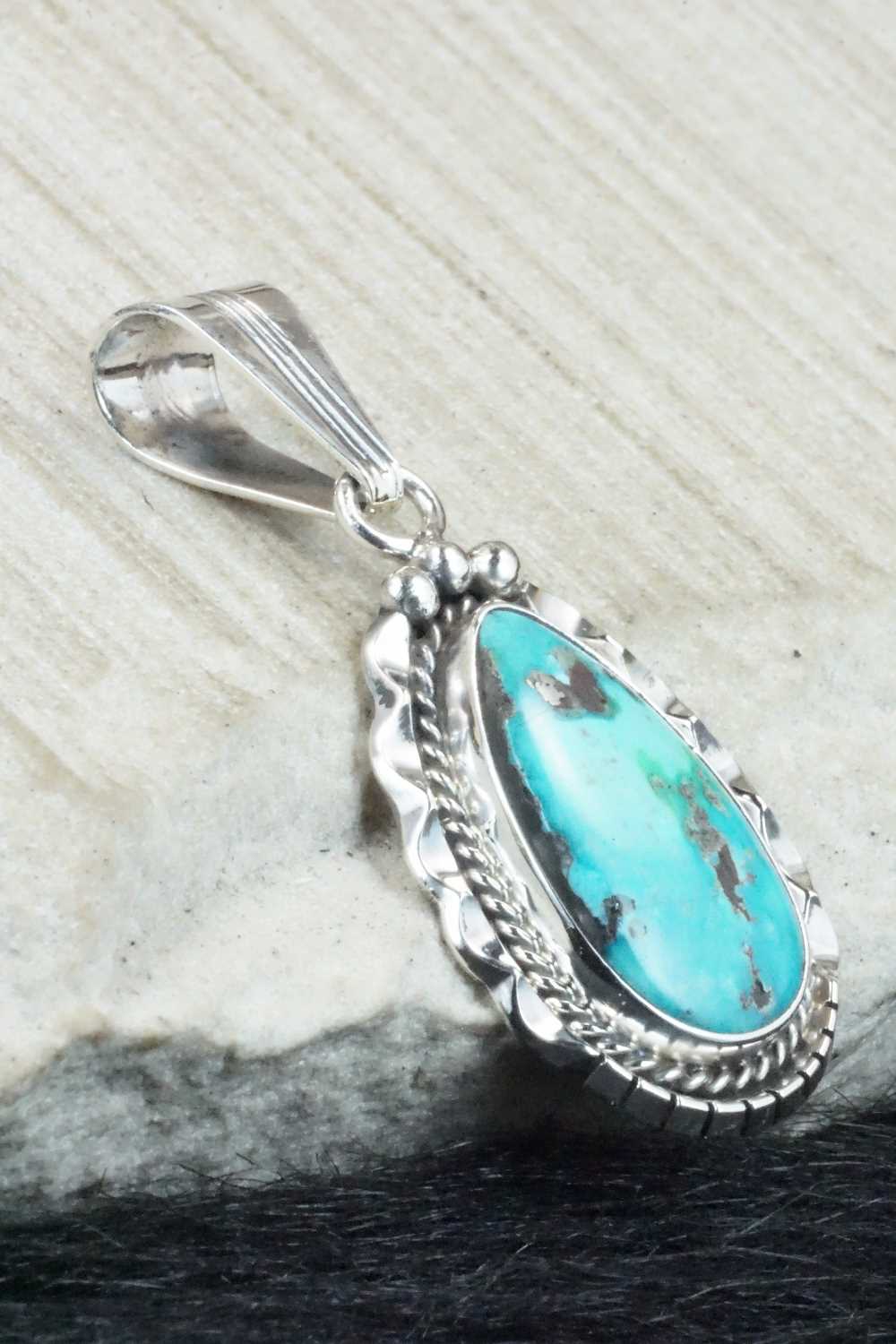 Turquoise & Sterling Silver Pendant - Samuel Yellowhair