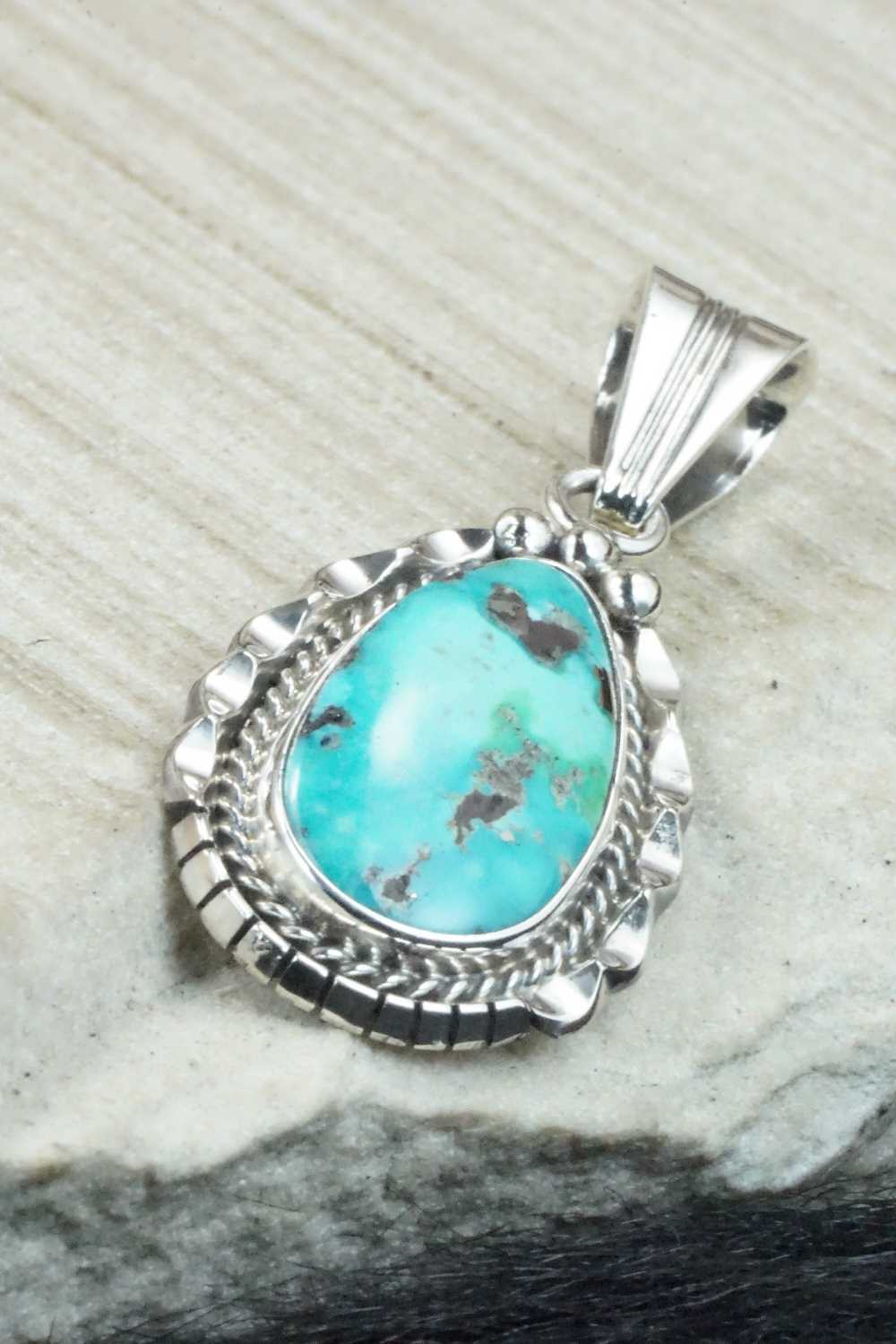 Turquoise & Sterling Silver Pendant - Samuel Yellowhair