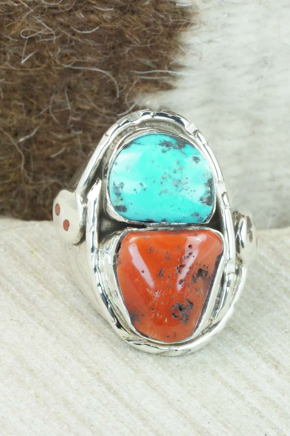 Turquoise & Sterling Silver Ring - Jude Candelaria - Size 9.75