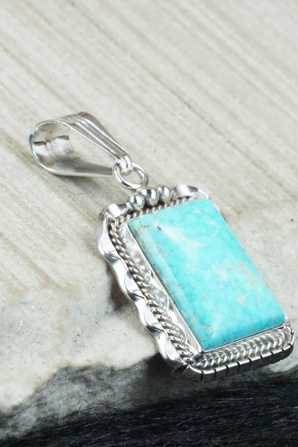 Turquoise & Sterling Silver Pendant - Samuel Yellowhair
