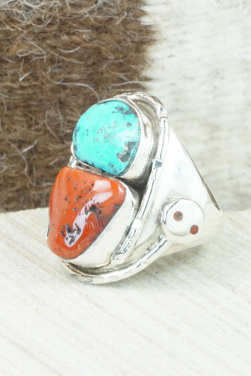 Turquoise & Sterling Silver Ring - Jude Candelaria - Size 9.75