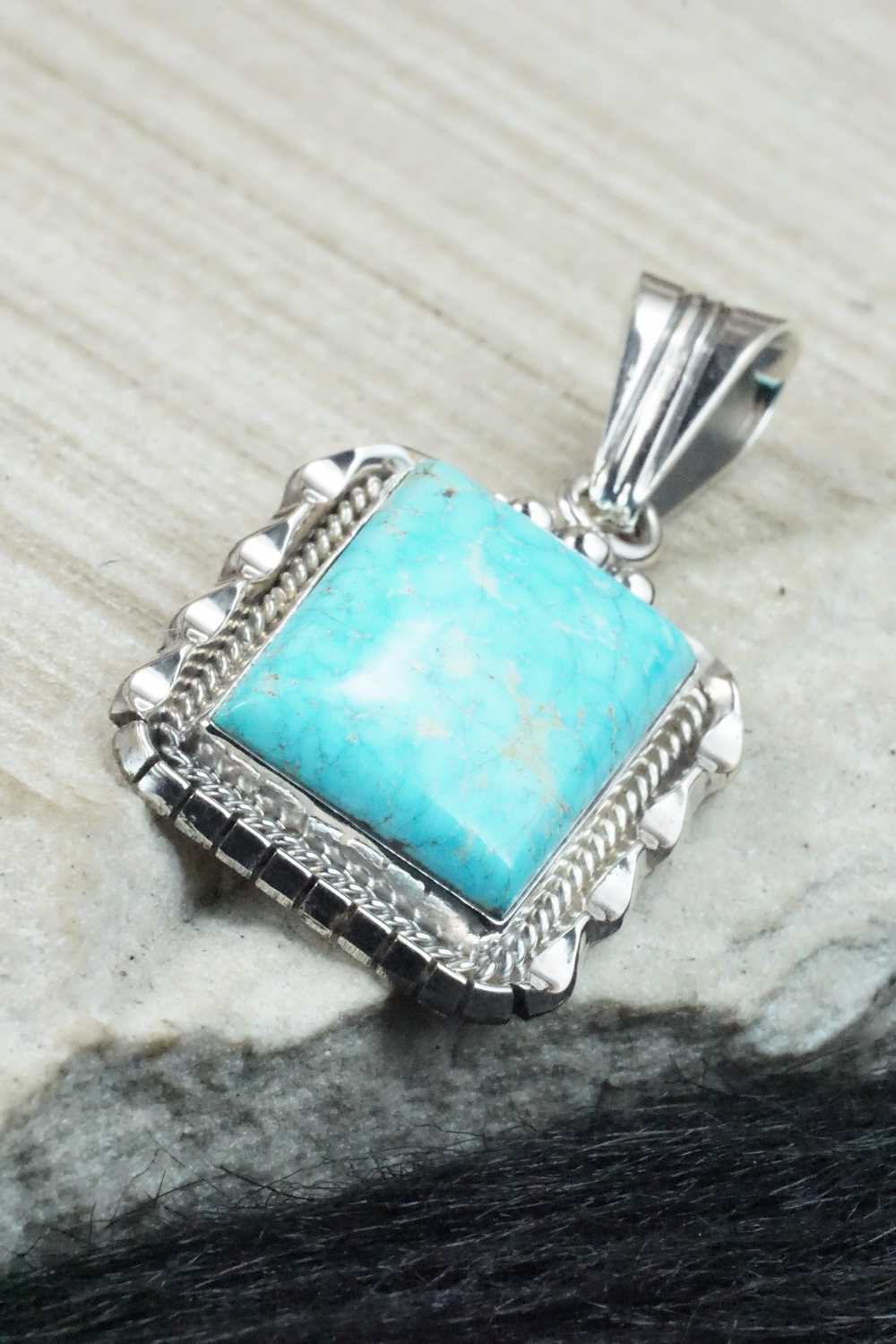 Turquoise & Sterling Silver Pendant - Samuel Yellowhair