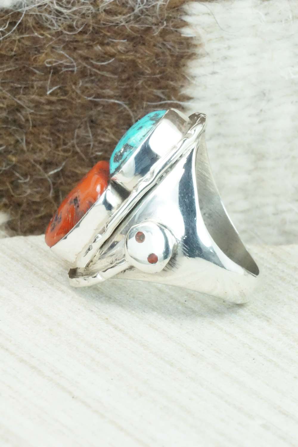 Turquoise & Sterling Silver Ring - Jude Candelaria - Size 9.75