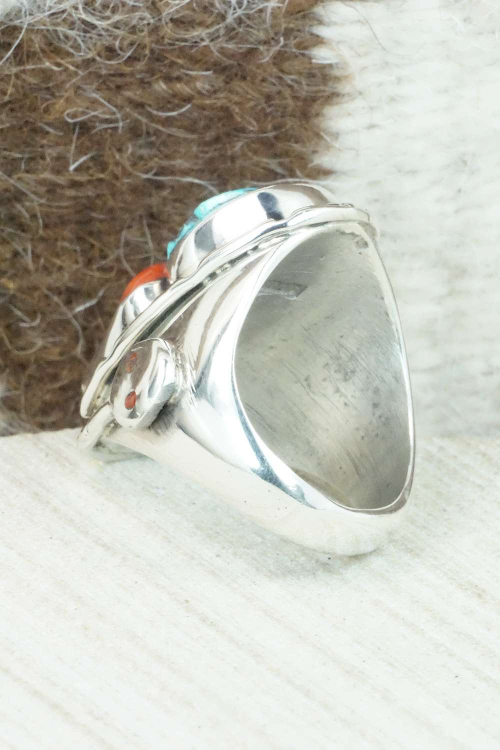 Turquoise & Sterling Silver Ring - Jude Candelaria - Size 9.75