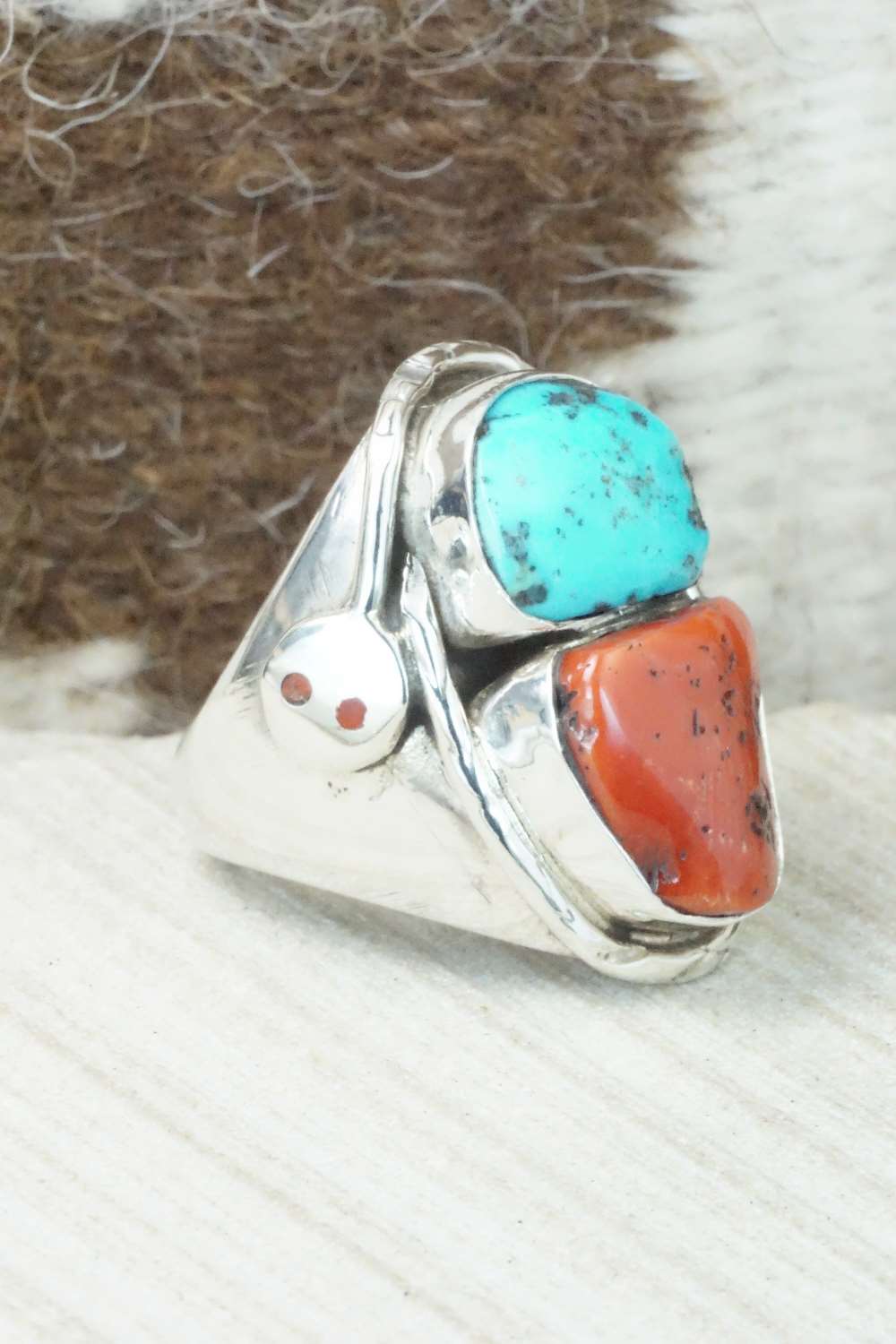 Turquoise & Sterling Silver Ring - Jude Candelaria - Size 9.75