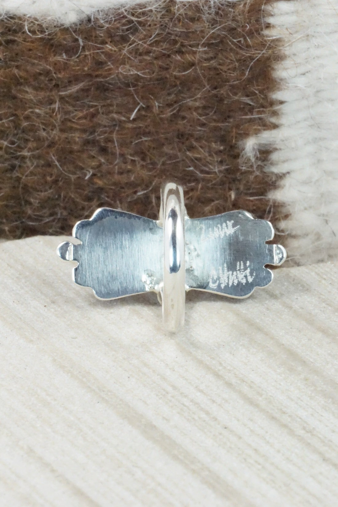 Coral & Sterling Silver Ring - Carlene Hattie - Size 7.5