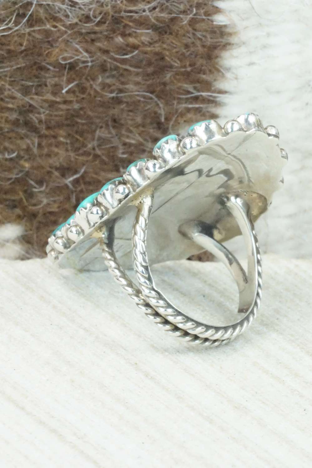 Turquoise and Sterling Silver Ring - Eunise Wilson - Size 8