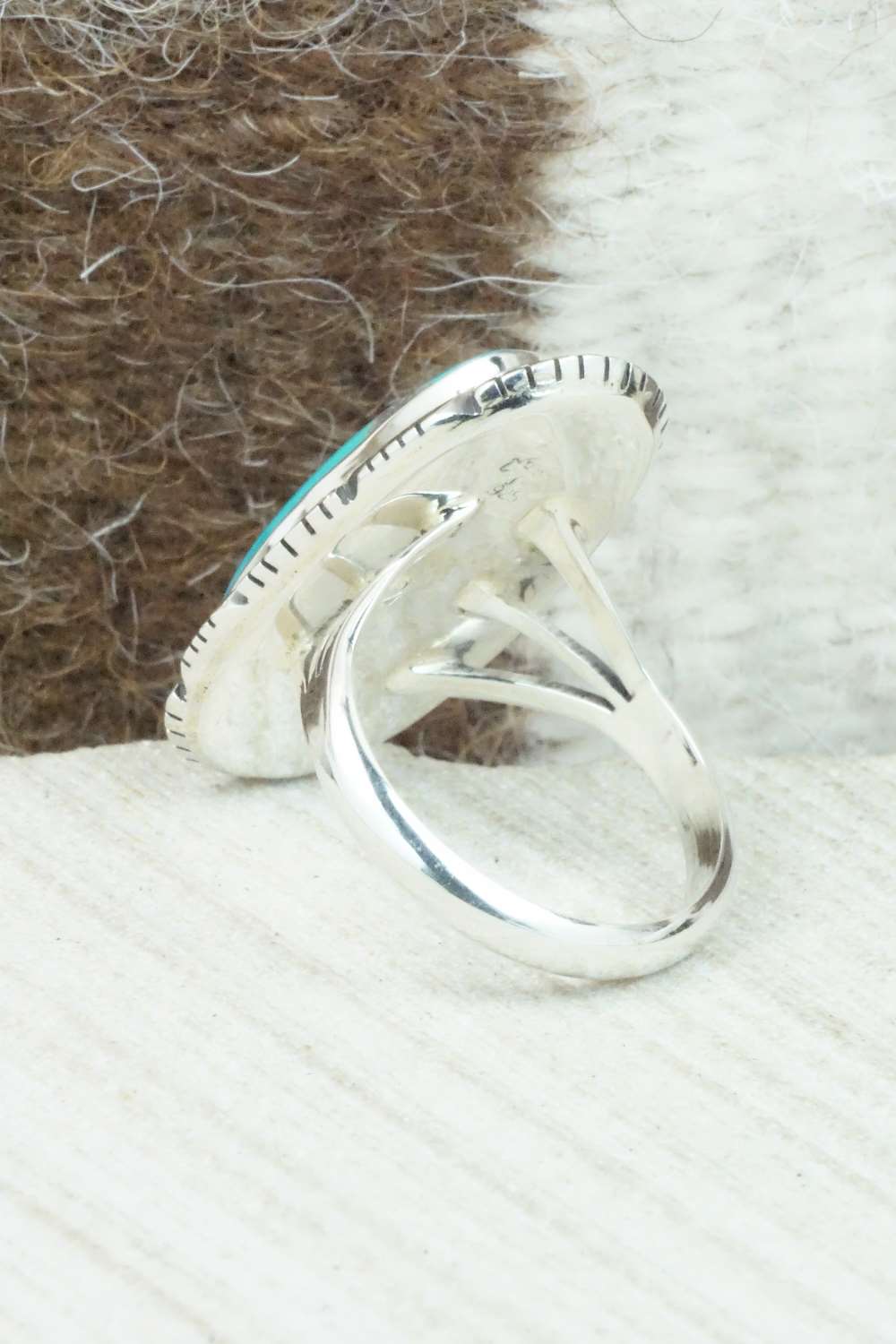 Turquoise and Sterling Silver Ring - Ray Jack - Size 9