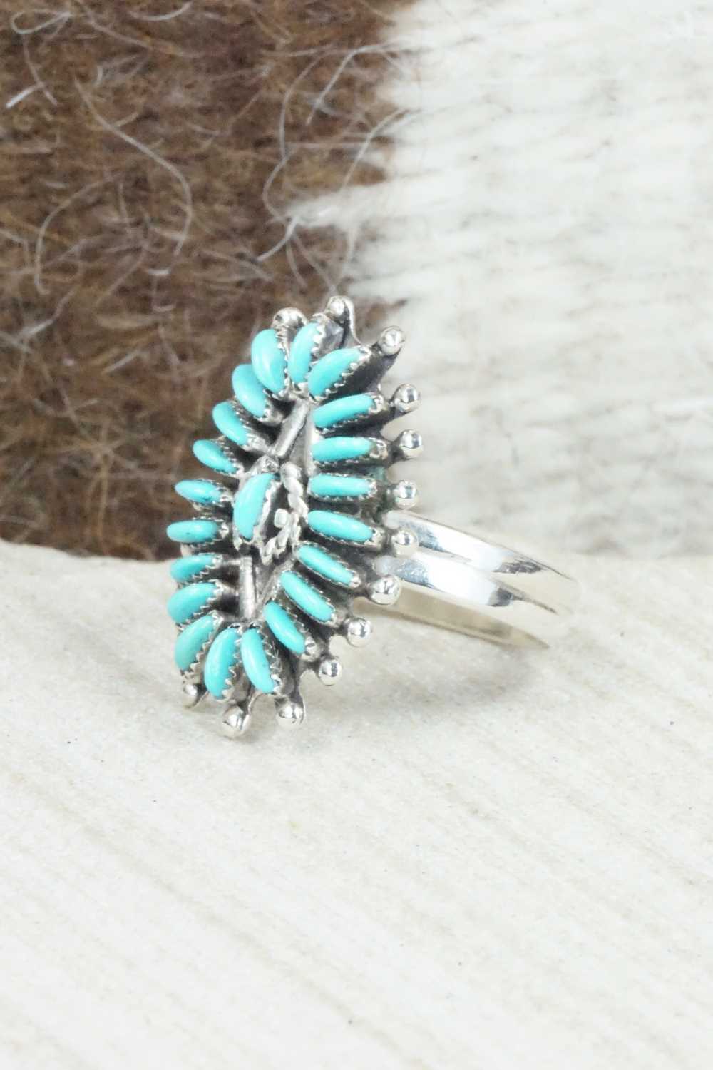 Turquoise & Sterling Silver Ring - Connie Wyaco - Size 6.5