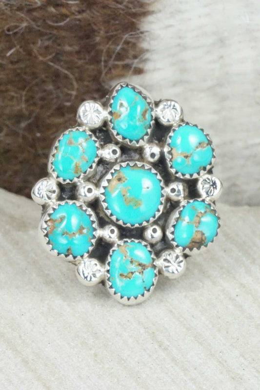 Turquoise & Sterling Silver Ring - Priscilla Reeder - Size - 7.75