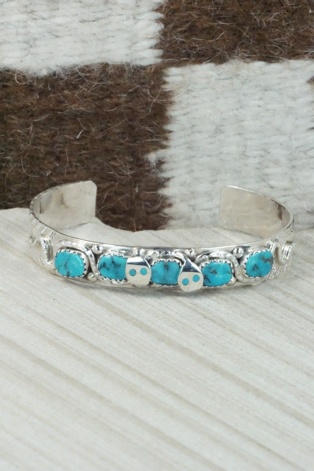 Turquoise & Sterling Silver Bracelet - Joy Calavaza