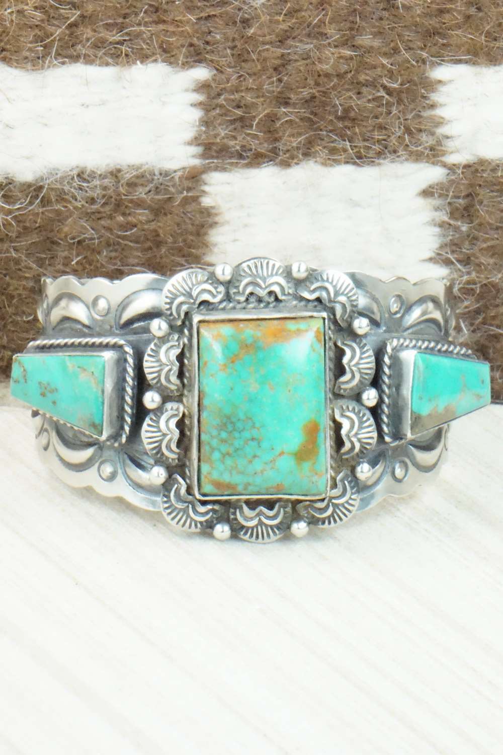 Turquoise & Sterling Silver Bracelet - Raymond Delgarito