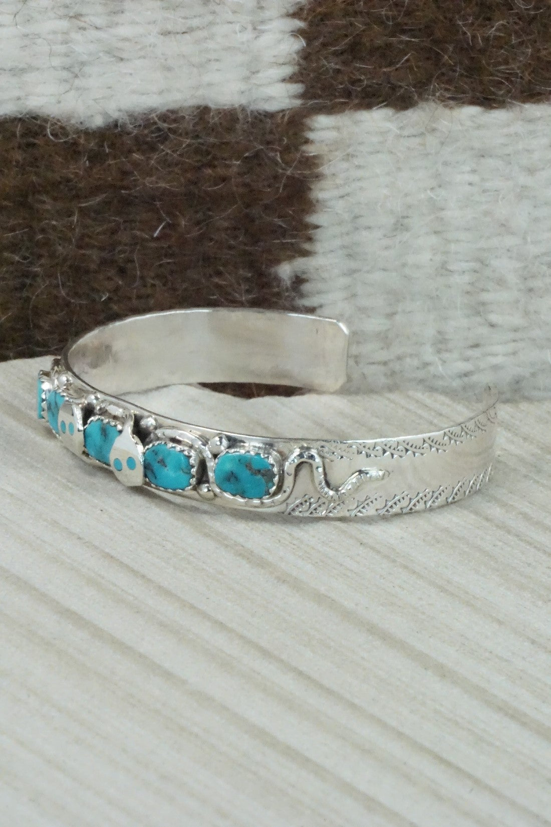 Turquoise & Sterling Silver Bracelet - Joy Calavaza