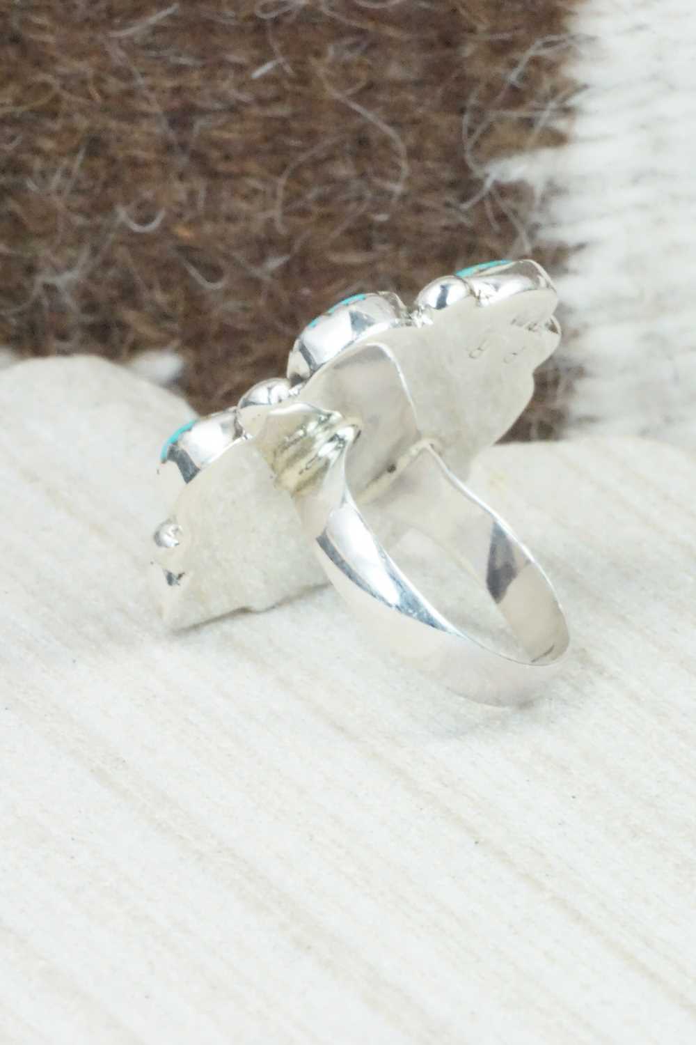 Turquoise & Sterling Silver Ring - Priscilla Reeder - Size - 7.75