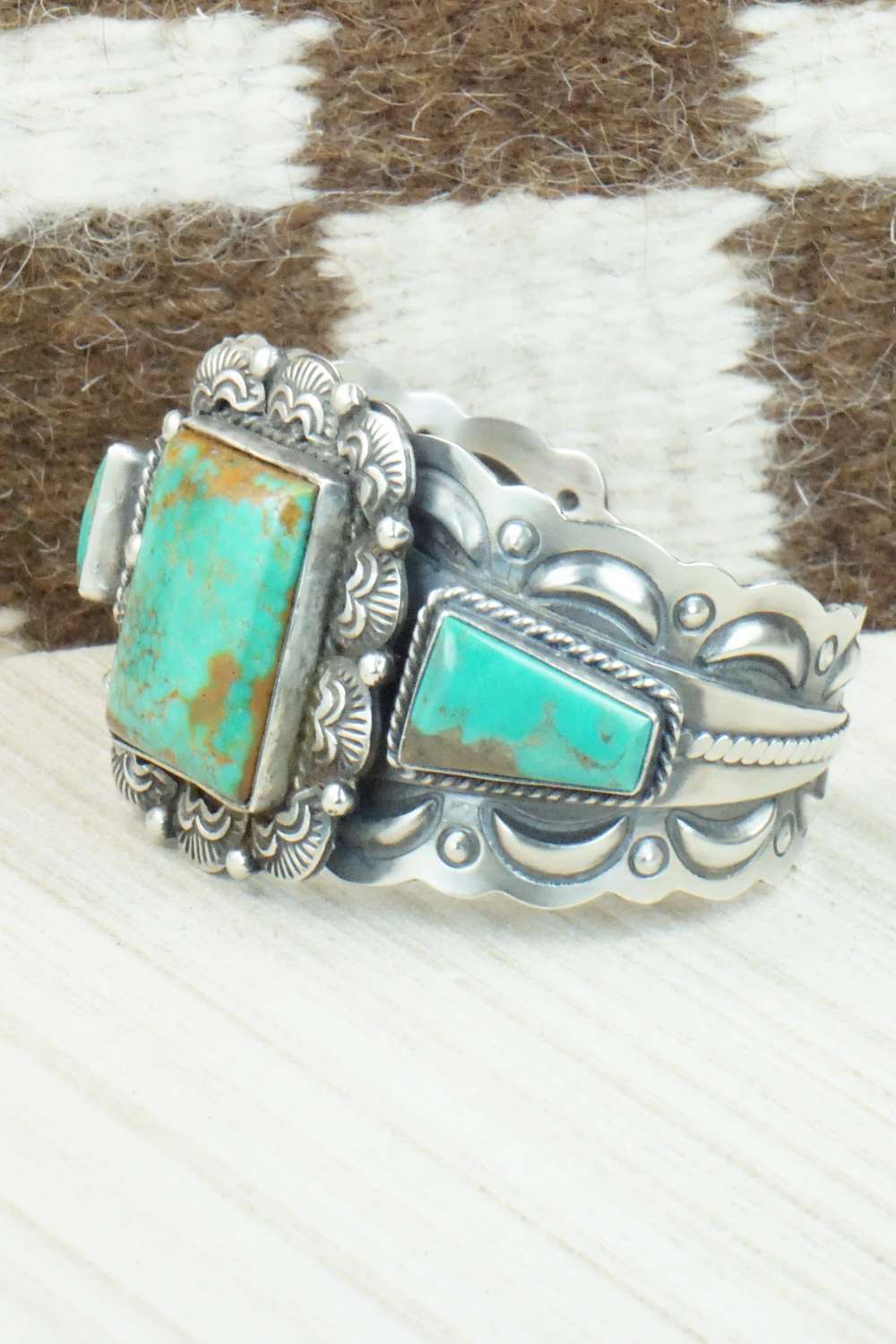 Turquoise & Sterling Silver Bracelet - Raymond Delgarito