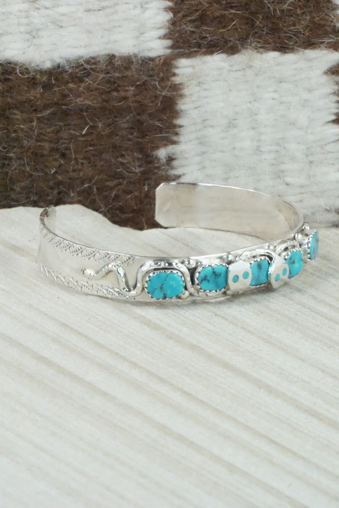 Turquoise & Sterling Silver Bracelet - Joy Calavaza