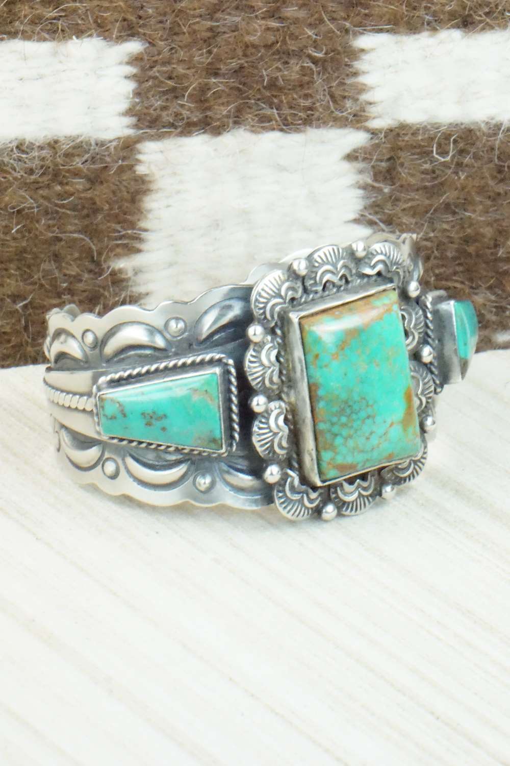 Turquoise & Sterling Silver Bracelet - Raymond Delgarito
