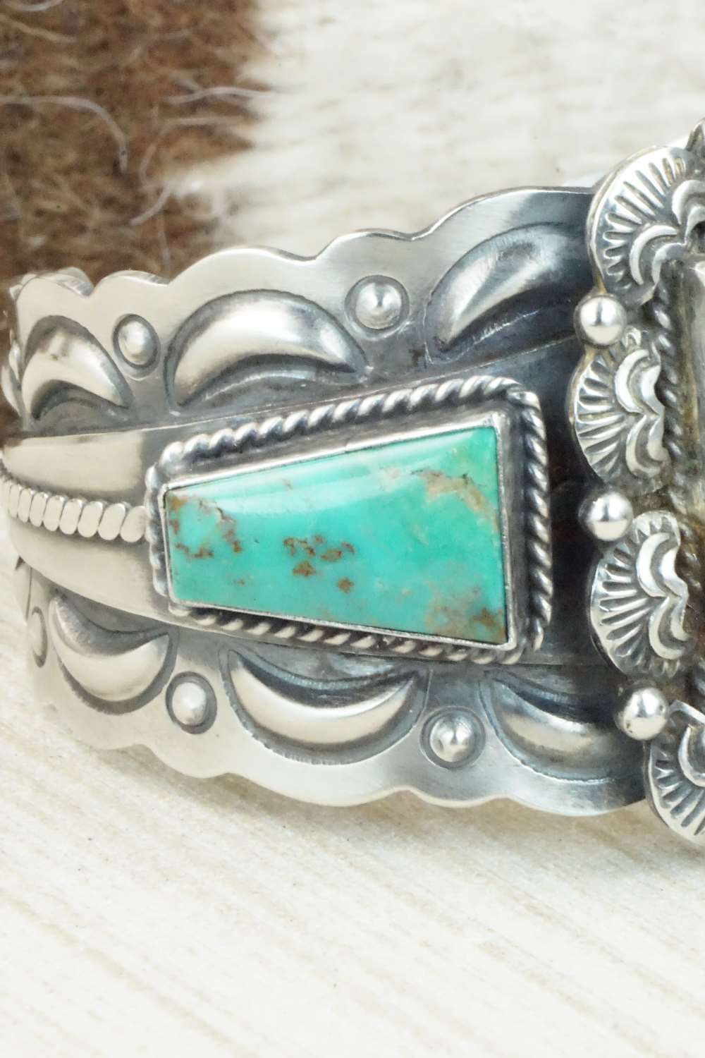 Turquoise & Sterling Silver Bracelet - Raymond Delgarito