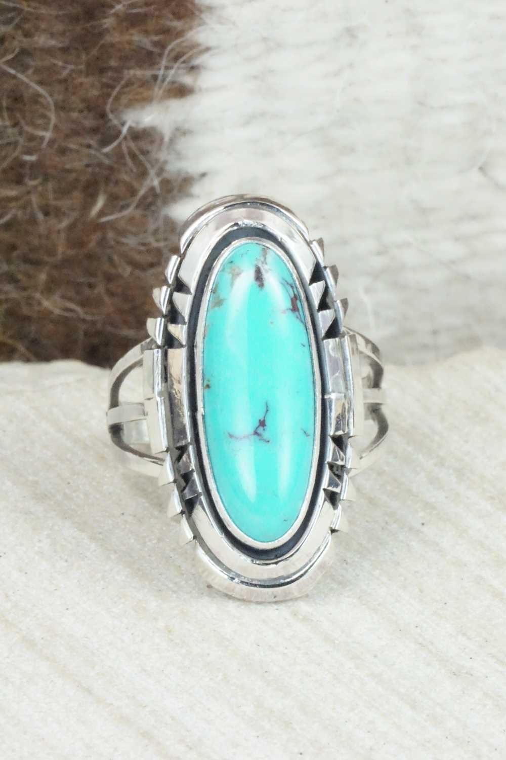 Turquoise & Sterling Silver Ring - Andrew Vandever - Size 8.75