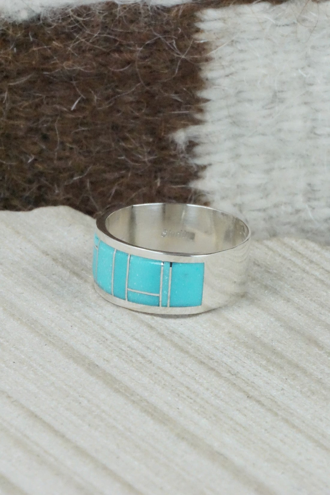 Turquoise & Sterling Silver Ring - Bernard Cachini - Size 10