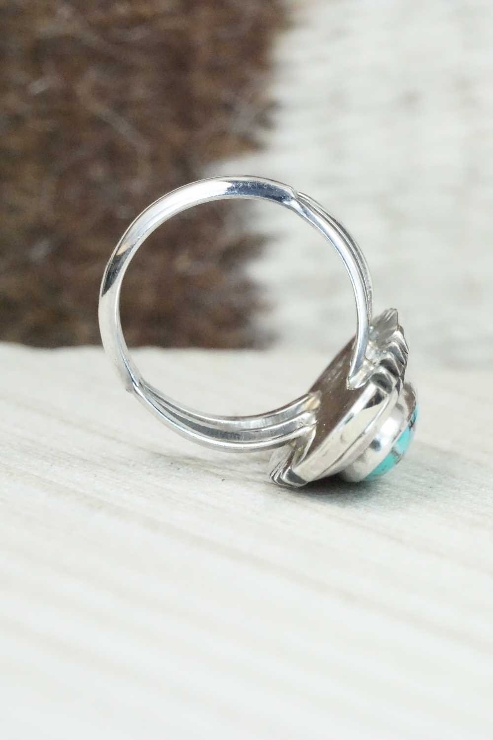 Turquoise & Sterling Silver Ring - Andrew Vandever - Size 8.75