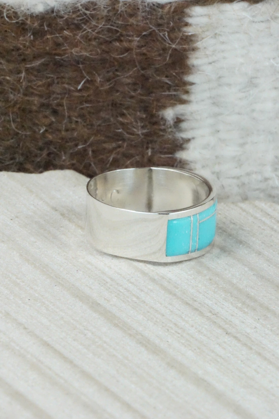 Turquoise & Sterling Silver Ring - Bernard Cachini - Size 10