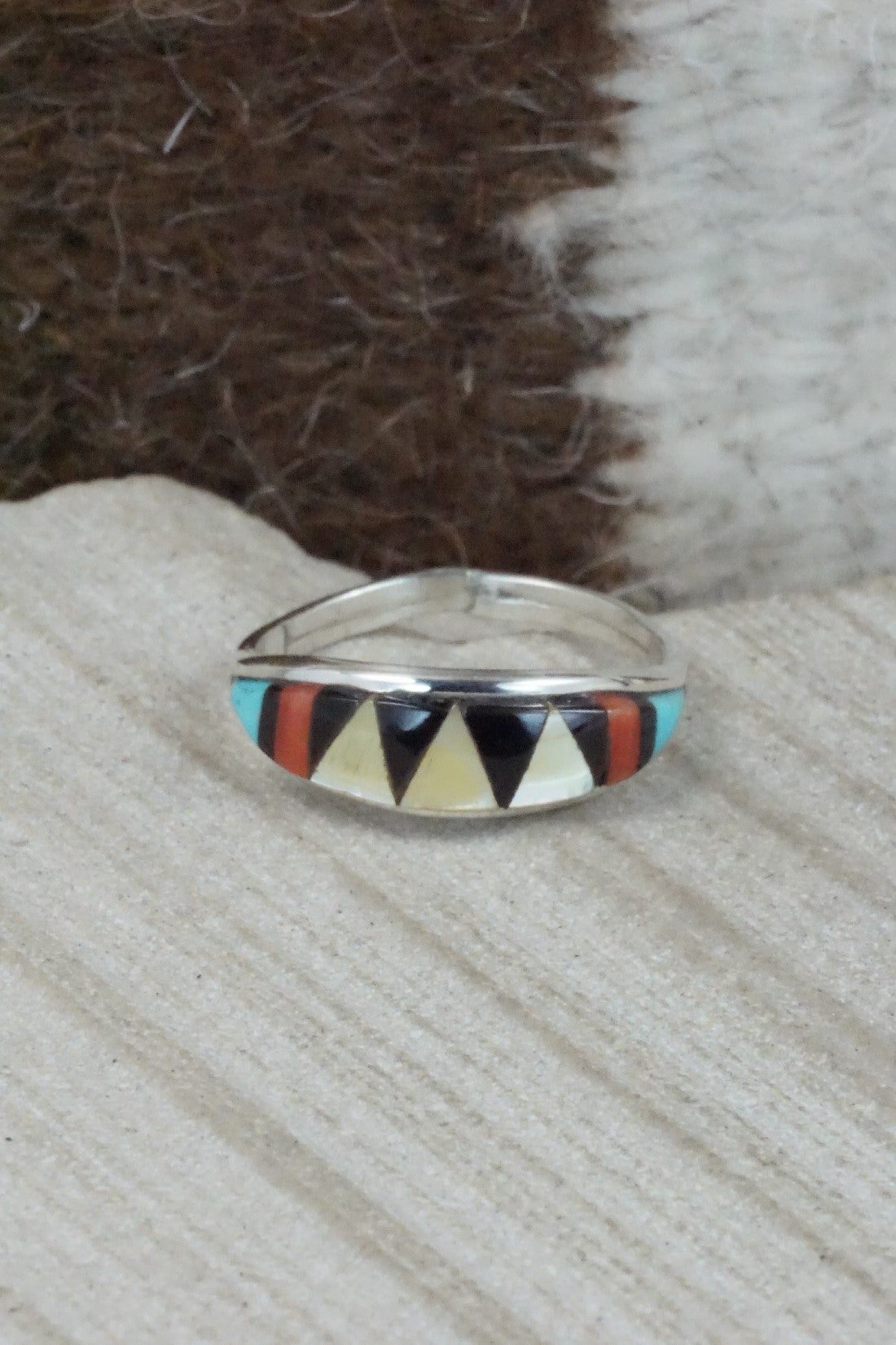 Multi Stone & Sterling Silver Ring - Cena Hernandez - Size 7.75