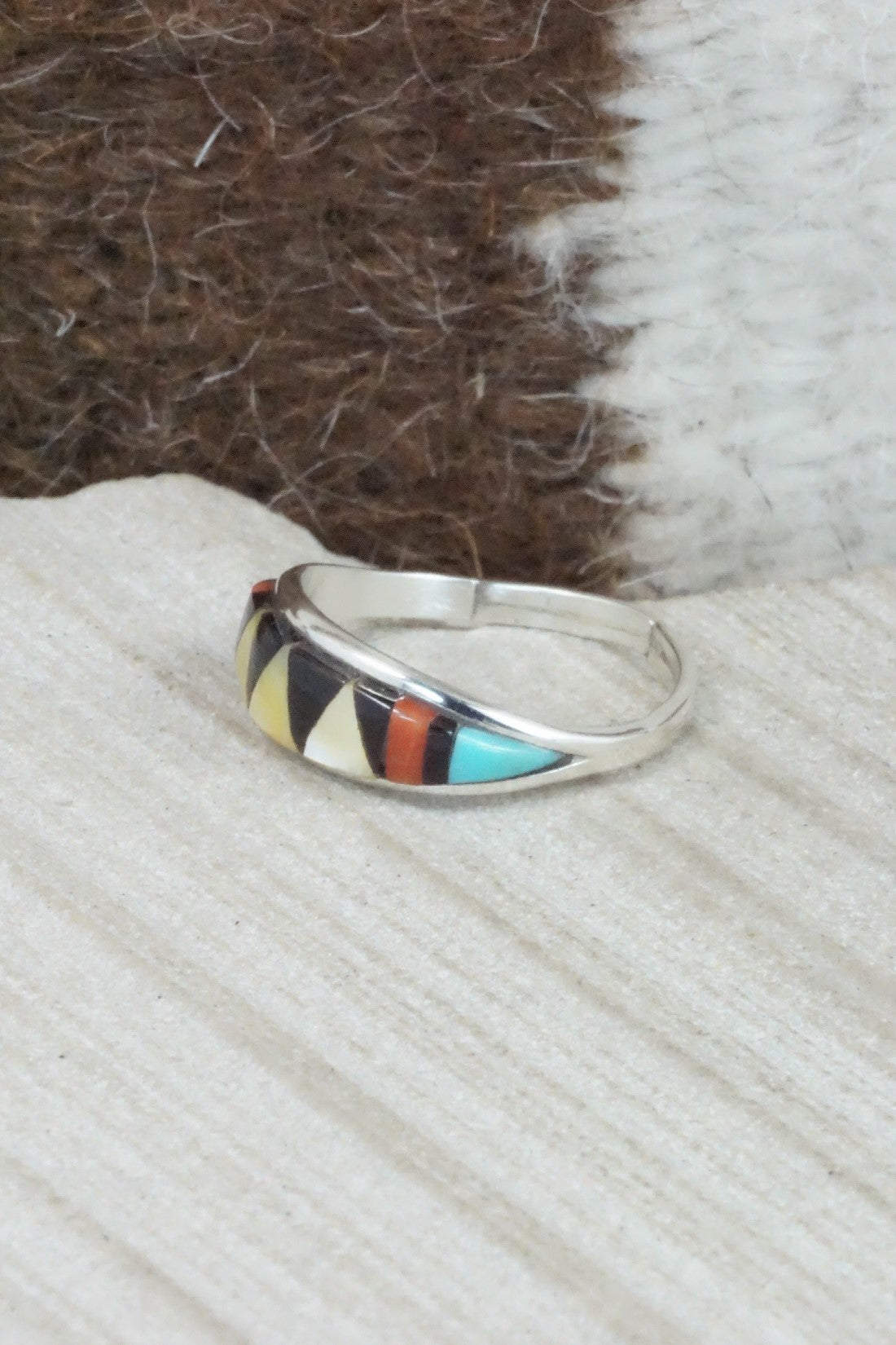 Multi Stone & Sterling Silver Ring - Cena Hernandez - Size 7.75
