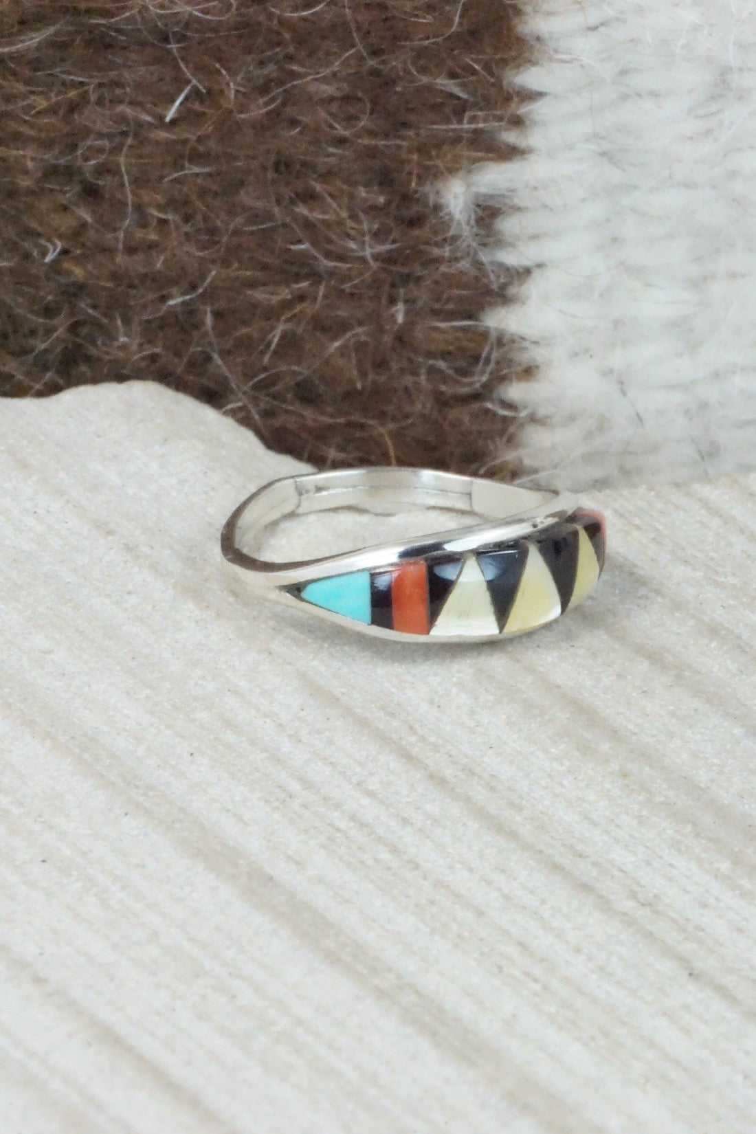 Multi Stone & Sterling Silver Ring - Cena Hernandez - Size 7.75