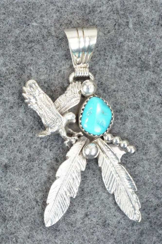 Turquoise and Sterling Silver Pendant - Genevieve Francisco