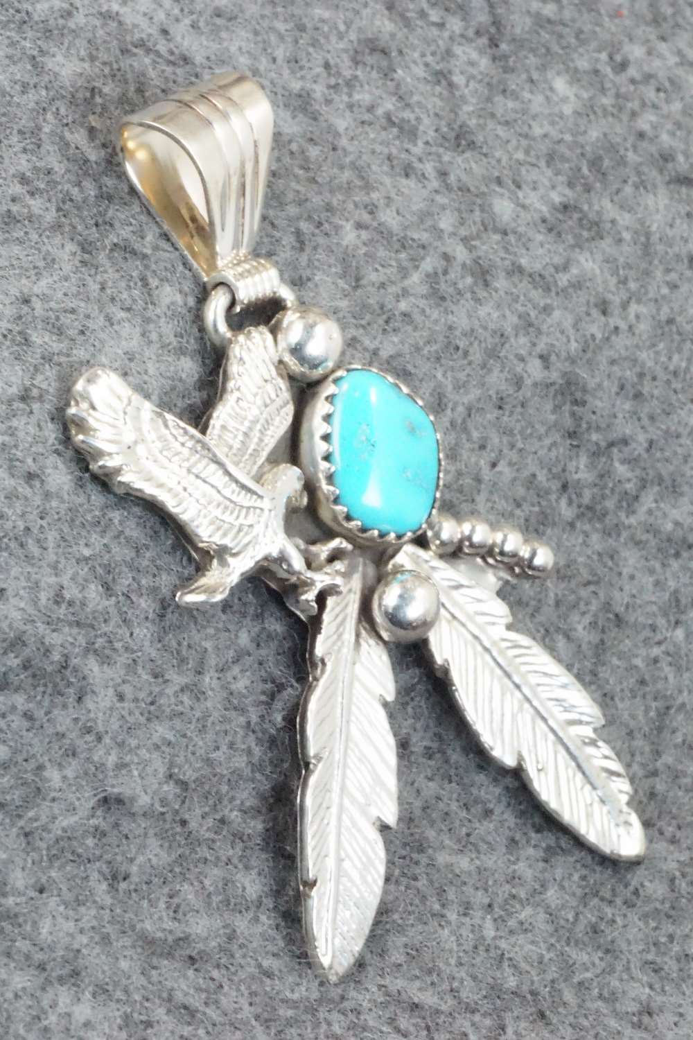 Turquoise and Sterling Silver Pendant - Genevieve Francisco
