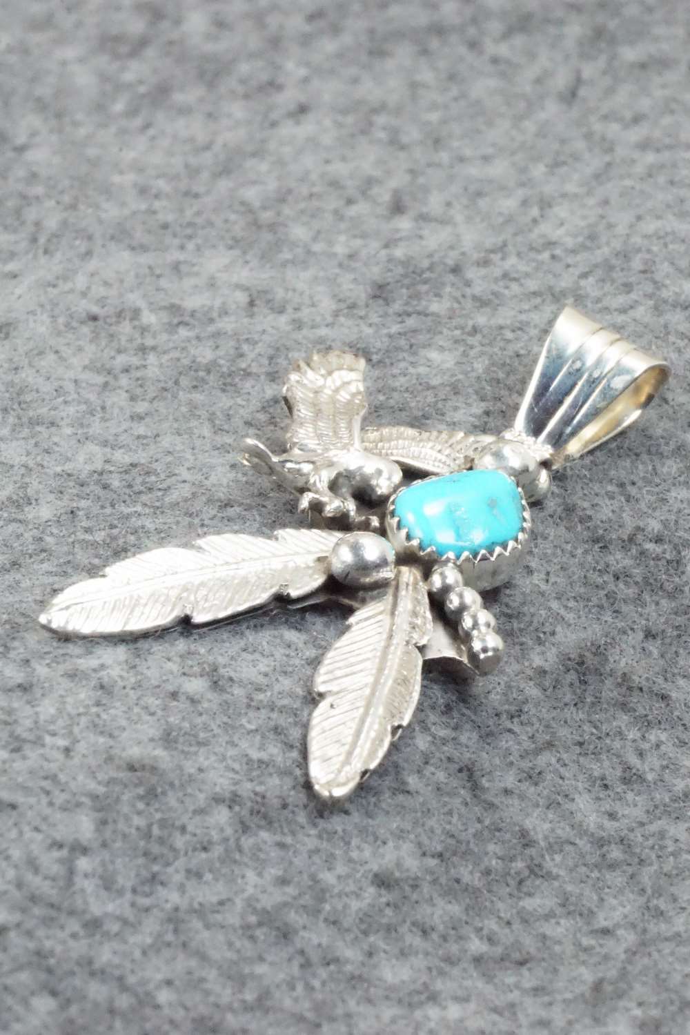 Turquoise and Sterling Silver Pendant - Genevieve Francisco