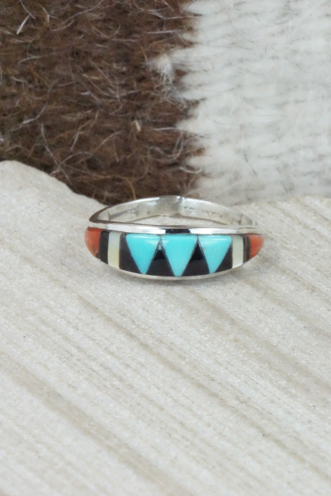 Multi Stone & Sterling Silver Ring - Cena Hernandez - Size 7.25
