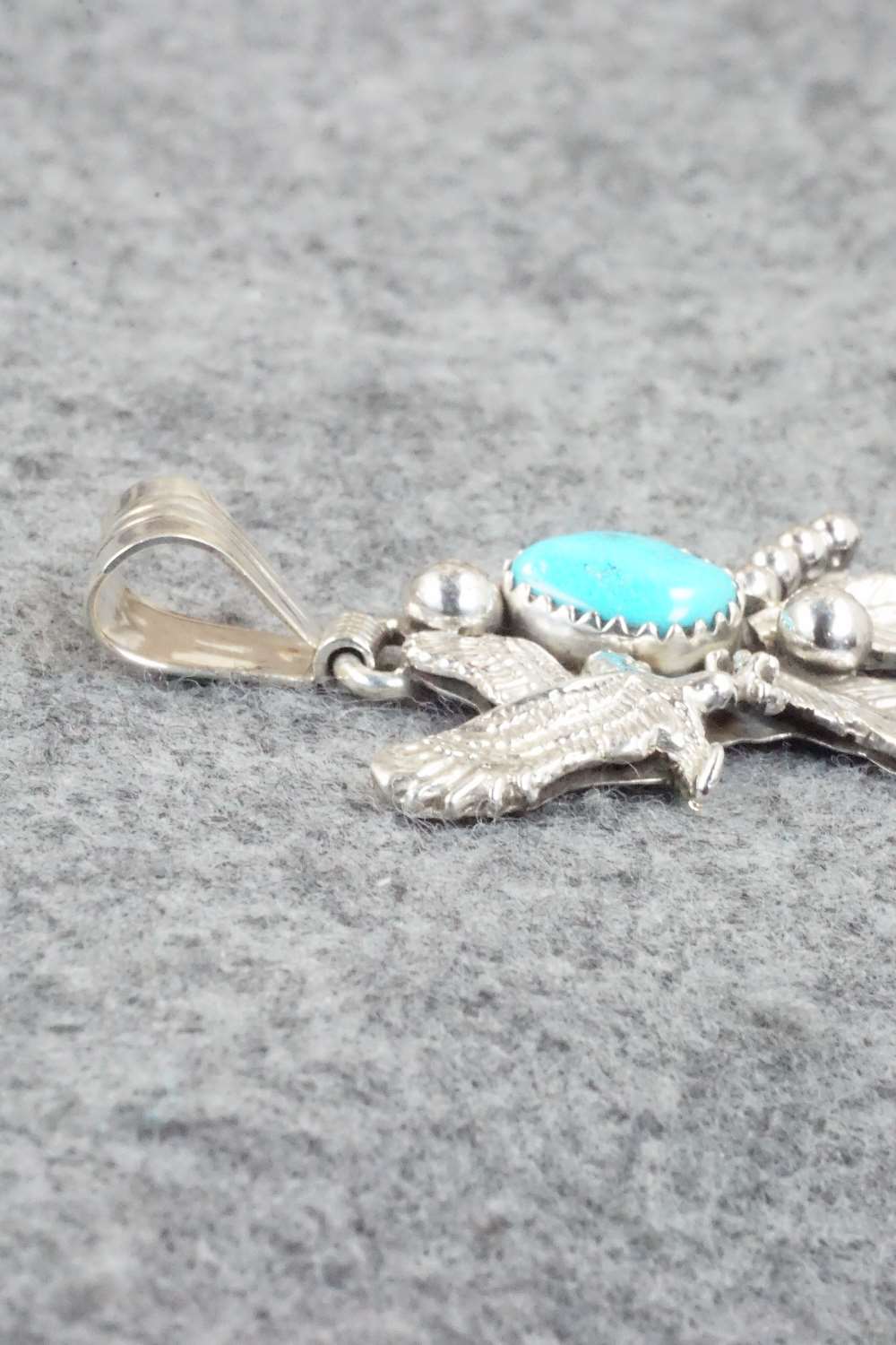 Turquoise and Sterling Silver Pendant - Genevieve Francisco