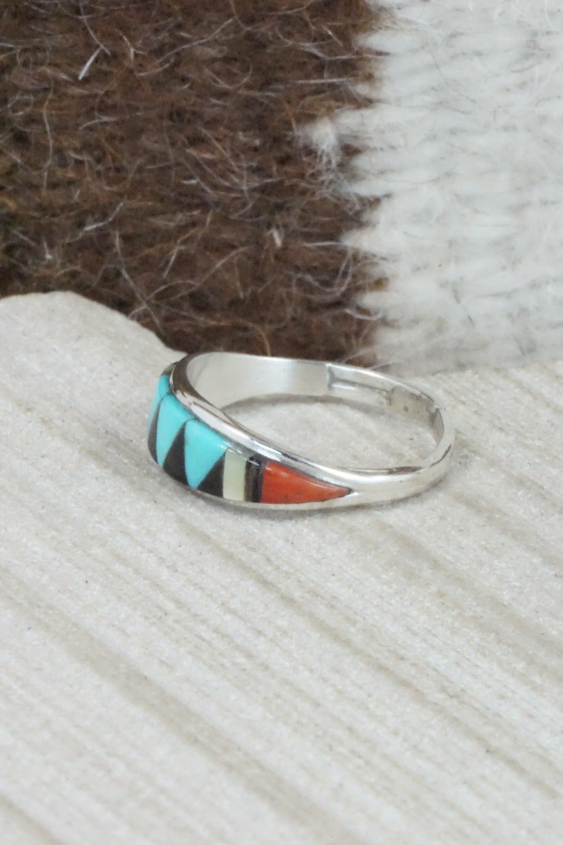Multi Stone & Sterling Silver Ring - Cena Hernandez - Size 7.25
