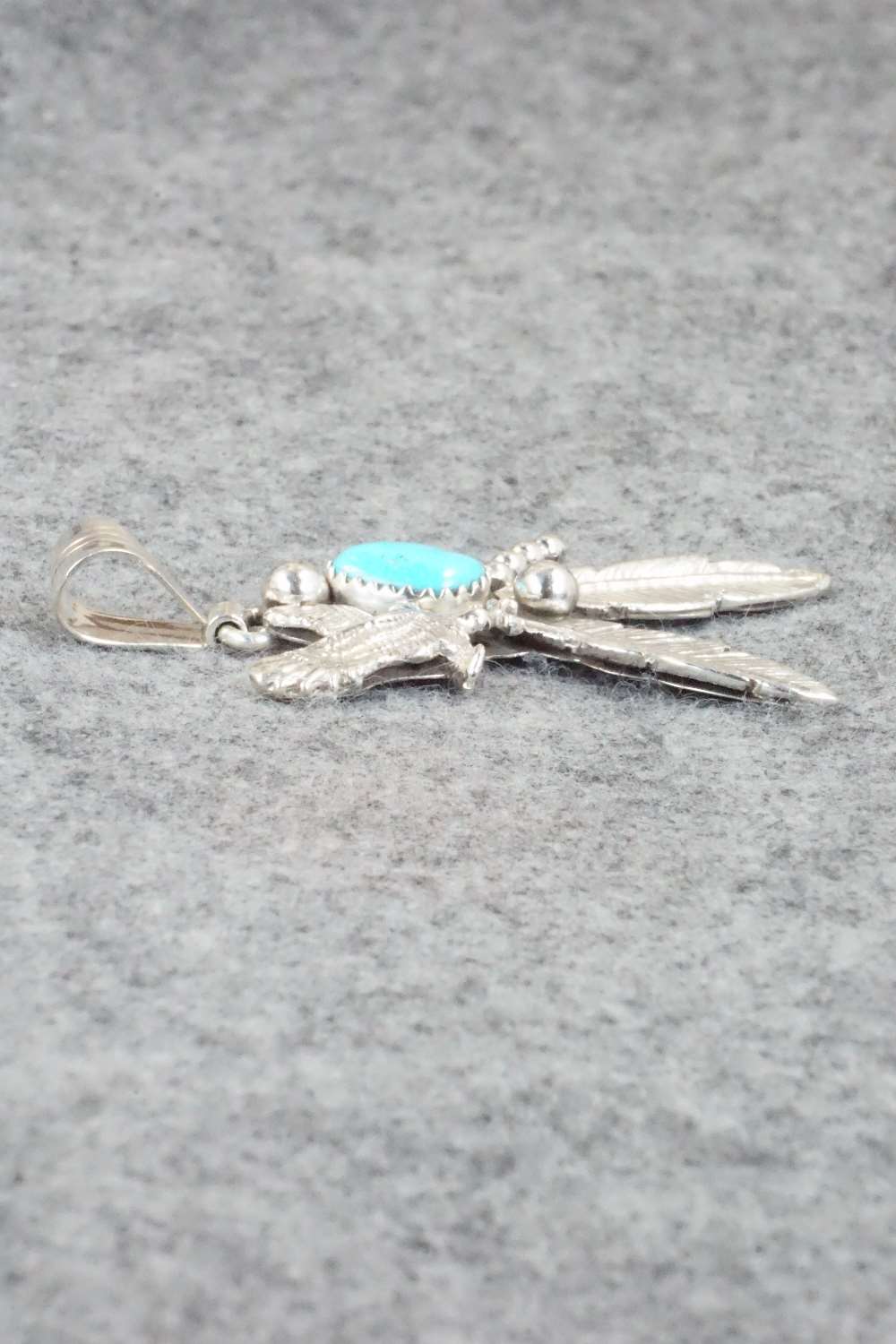 Turquoise and Sterling Silver Pendant - Genevieve Francisco