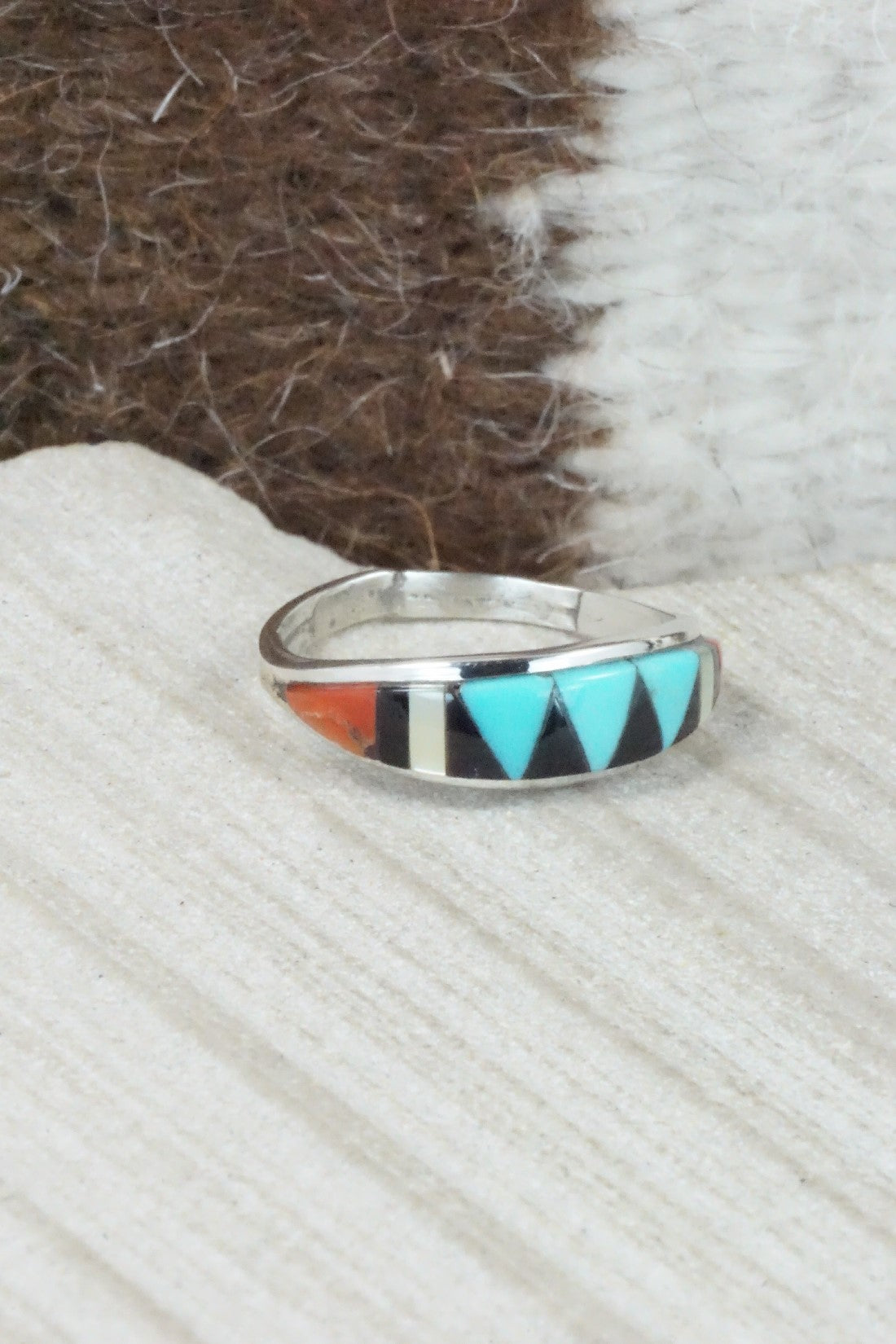 Multi Stone & Sterling Silver Ring - Cena Hernandez - Size 7.25