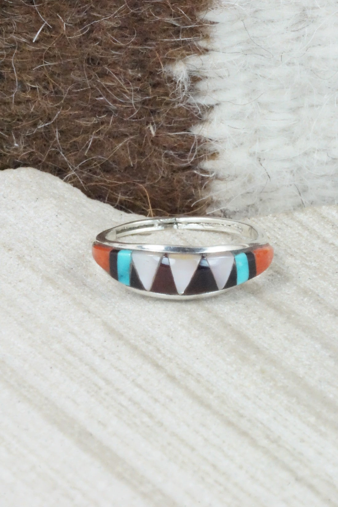 Multi Stone & Sterling Silver Ring - Cena Hernandez - Size 7