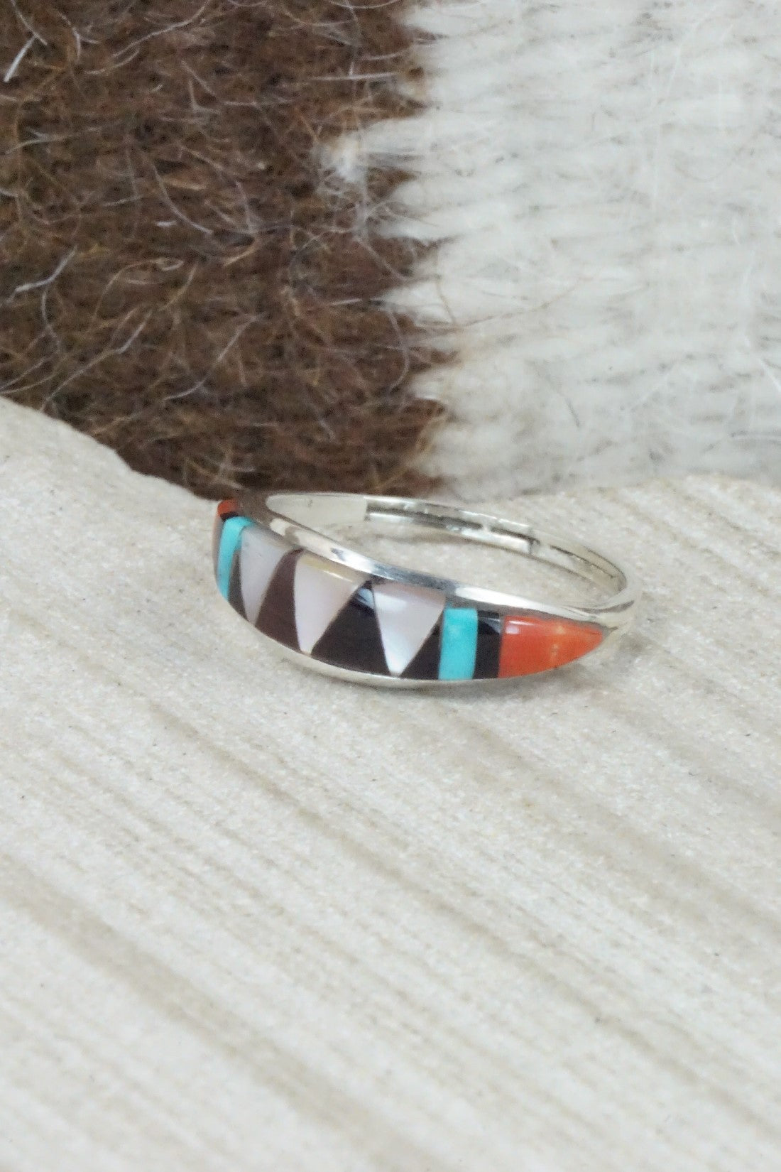 Multi Stone & Sterling Silver Ring - Cena Hernandez - Size 7