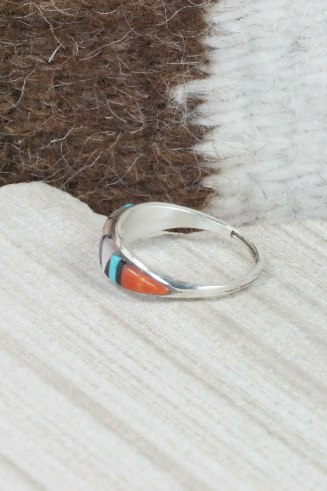 Multi Stone & Sterling Silver Ring - Cena Hernandez - Size 7