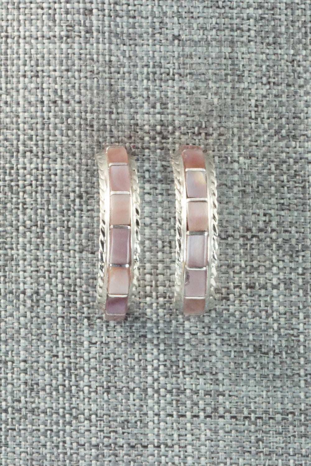 Mother of Pearl & Sterling Silver Inlay Earrings - Malcolm Chavez