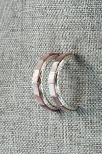 Mother of Pearl & Sterling Silver Inlay Earrings - Malcolm Chavez