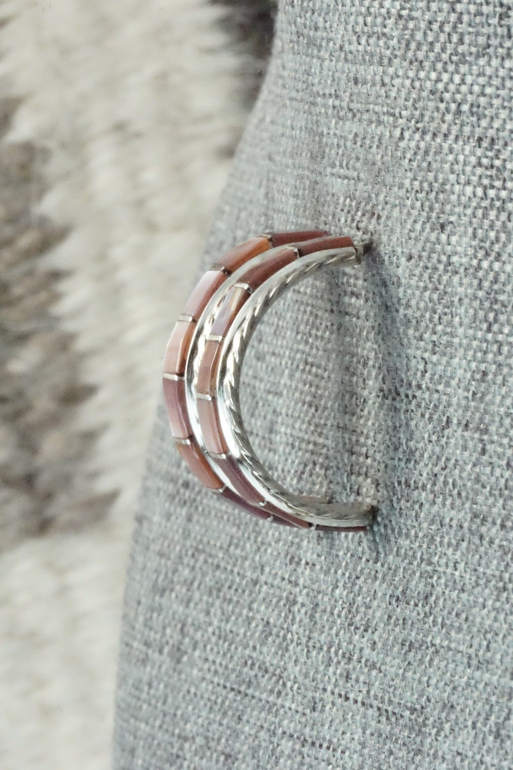 Mother of Pearl & Sterling Silver Inlay Earrings - Malcolm Chavez