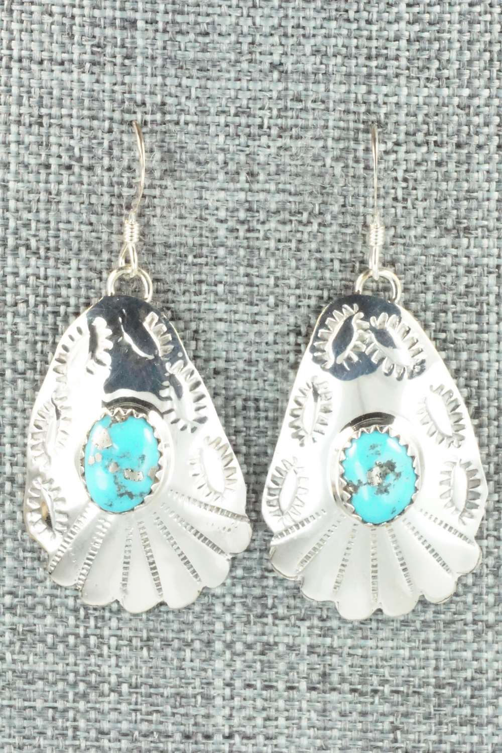 Turquoise and Sterling Silver Earrings - Roger Pino