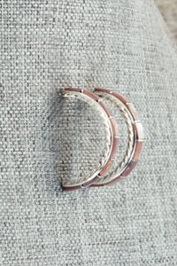 Mother of Pearl & Sterling Silver Inlay Earrings - Malcolm Chavez